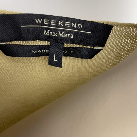 MAXMARA Weekend Quiet Luxury Old money Neutral Relaxed Tank Knit Shoulder Top L - Picture 6 of 6